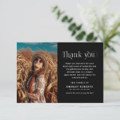 Elegant Portrait Photo Memorial Sympathy Dankeskarte (Stehend Vorderseite)