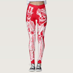 Elegant Posada Couple Skelette Weiße Knochen Ed. Leggings