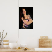 Elegant Pose In Pink And Black Lingerie Poster (Küche)