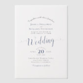 Elegant Posh Navy Blue Script Calligraphy Wedding Pergament Einladungen (Vorderseite)