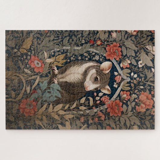 Elegant Possum William Morris Inspiriert Puzzle (Horizontal)