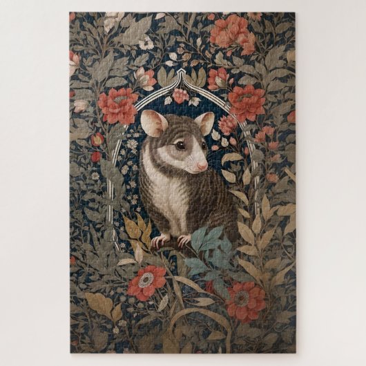 Elegant Possum William Morris Inspiriert Puzzle (Vertikal)