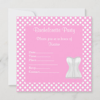 ELEGANT POT PINK JUNGGESELINNEN-ABSCHIED INVITE EINLADUNG