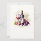 Elegant Pour The Wine Themed 40th Birthday Party Einladung (Rückseite)