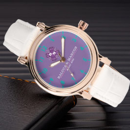 Elegant pourple monogram armbanduhr