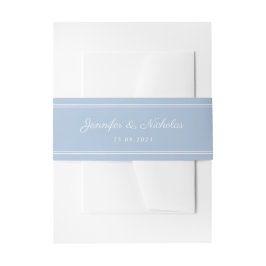 Elegant Powder Blue Script Wedding Einladungsbanderole