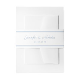 Elegant Powder Blue Script Wedding Einladungsbanderole