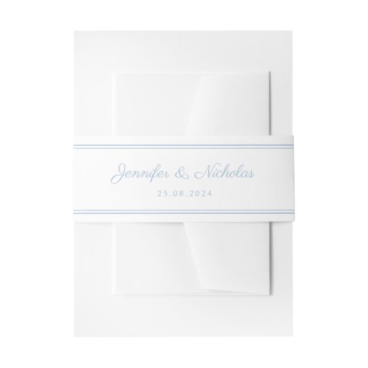Elegant Powder Blue Script Wedding Einladungsbanderole (Vorderseite Beispiel)