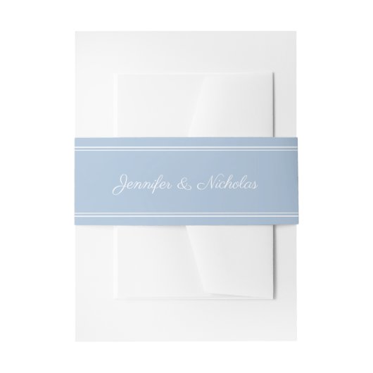 Elegant Powder Blue Script Wedding Einladungsbanderole (Vorderseite Beispiel)