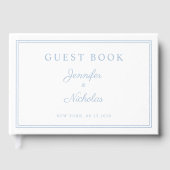 Elegant Powder Blue Script Wedding Gästebuch (Vorderseite)