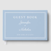 Elegant Powder Blue Script Wedding Gästebuch (Vorderseite)