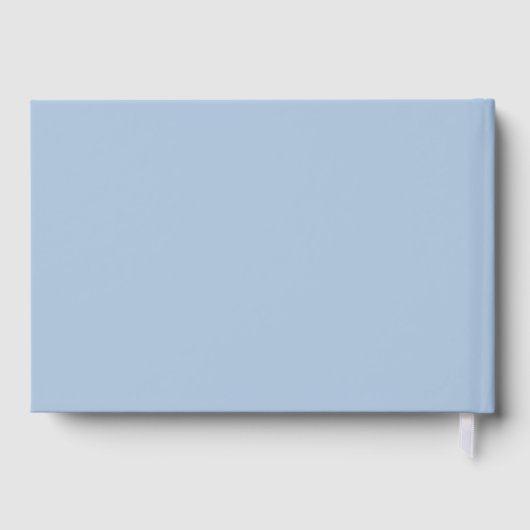 Elegant Powder Blue Script Wedding Gästebuch (Rückseite)