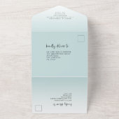 Elegant Powder Blue Tint Script Wedding All In One Einladung (Außenbereich)