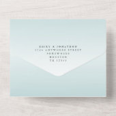 Elegant Powder Blue Tint Script Wedding All In One Einladung (Rückseite)