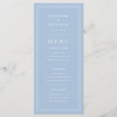 Elegant Powder Blue Wedding Menükarte (Vorderseite)