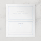 Elegant Powder Blue Wedding Platzkarte (Außenseite Aufgefaltet)