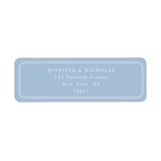 Elegant Powder Blue Wedding Return Address (Vorne)
