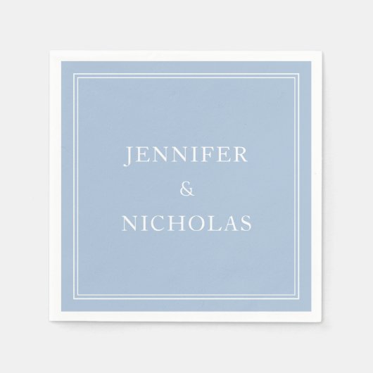 Elegant Powder Blue Wedding Serviette (Vorderseite)