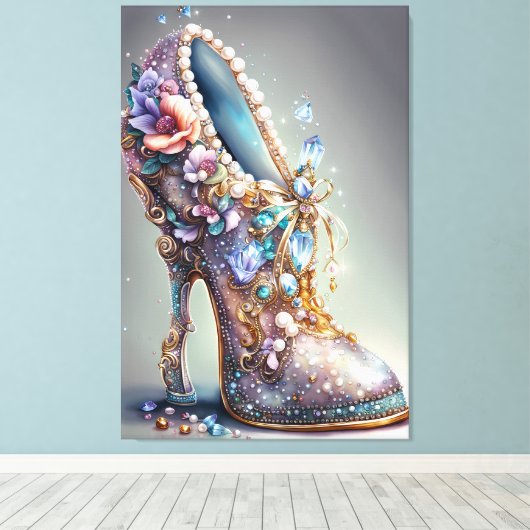 Elegant - Premium Wrapped Canvas (Glanz) Leinwanddruck (Insitu (Holzboden))