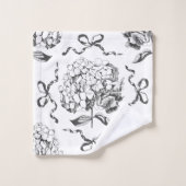 Elegant Preppy Hydrangea Bow Toile Muster Badhandtuch Set (Waschlappen)