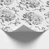 Elegant Preppy Hydrangea Bow Toile Muster Geschenkpapier (Ecke)