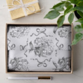 Elegant Preppy Hydrangea Bow Toile Muster Seidenpapier (Geschenk)