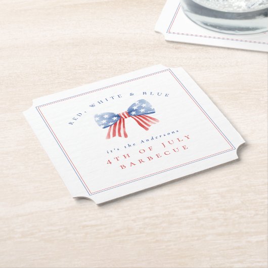 Elegant Preppy USA Bow - 4. Juli GRILLEN Untersetzer (angewinkelt)