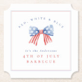 Elegant Preppy USA Bow - 4. Juli GRILLEN Untersetzer (Vorderseite)