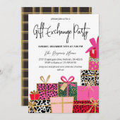 Elegant Presents Christmas Gift Exchange Party Einladung (Vorne/Hinten)