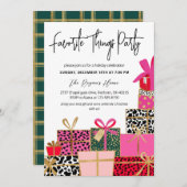 Elegant Presents Favorite Things Party Holiday Einladung (Vorne/Hinten)
