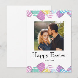 Elegant Pretty Chic Photo Happy Easter Eggs Card