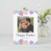 Elegant Pretty Chic Photo Happy Easter Eggs Card (Stehend Vorderseite)