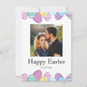 Elegant Pretty Chic Photo Happy Easter Eggs Card (Vorderseite)