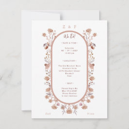 Elegant Pretty Floral Botanical Wedding Invitation Mitteilungskarte