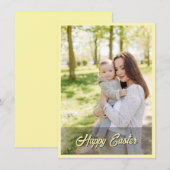 Elegant Pretty Pastel Chic Photo Happy Easter Dankeskarte (Vorne/Hinten)