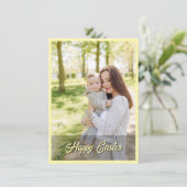 Elegant Pretty Pastel Chic Photo Happy Easter Dankeskarte (Stehend Vorderseite)