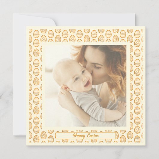 Elegant Pretty Pastel Chic Photo Happy Easter Eggs Feiertagskarte (Vorderseite)