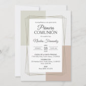 Elegant Primera Comunion Katholische Erste Kommune Einladung (Vorderseite)