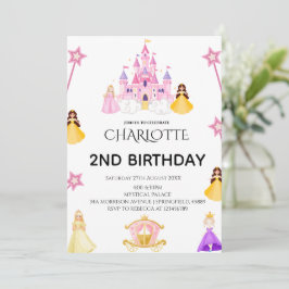 Elegant Princess Birthday Celebration Einladung