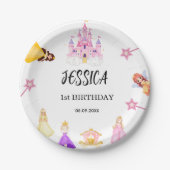 Elegant Princess Birthday Celebration Pappteller (Vorderseite)