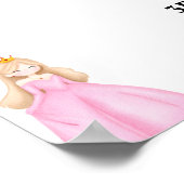 Elegant Princess Birthday Celebration Poster (Ecke)