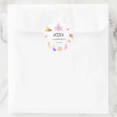 Elegant Princess Birthday Celebration Runder Aufkleber (Tasche)