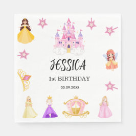Elegant Princess Birthday Celebration Serviette
