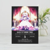 Elegant Princess Birthday Einladung (Stehend Vorderseite)