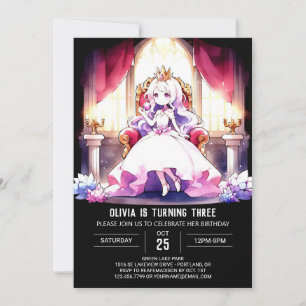 Elegant Princess Birthday Einladung