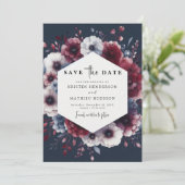 Elegant Printable Burgundy Wedding Save The Date (Stehend Vorderseite)