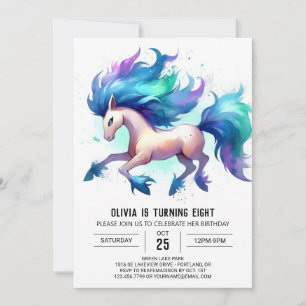 Elegant Printable Horse Birthday Einladung