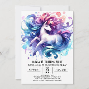 Elegant Printable Horse Birthday Einladung