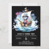Elegant Printable Pirate Birthday Einladung (Vorderseite)