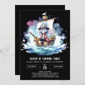 Elegant Printable Pirate Birthday Einladung (Vorne/Hinten)
